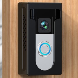 QIBOX No Drill Adhesive Video Doorbell Mount Compatible with Ring/Blink Wireless Video Doorbell, Not for 2nd Gen (Newest Model), Anti-Theft Camera doorbell Holder Accessories