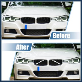 INFINAUTO 2pcs Grille Insert Trims Stripes Plastic for Auto White 12.6"x1.18" Stylish Design