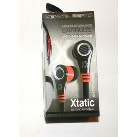 Mental Beats Xtatic High Perform Extra Bass Earbuds with Microphone Black NIB
