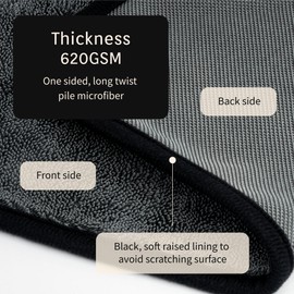 Wish United Twist Pile Car Drying Detailing Microfiber Towel 620GSM (2-Pack, 23.6" x 19.7")