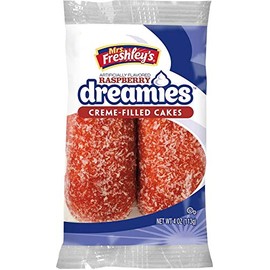 Mrs. Freshley's Cream Filled Raspberry Dreamies 2-Pack | 8 Count (16 Pieces)