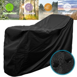 Heavy Duty Mobility Scooter Cover with Storage Bag, 190D Oxford Waterproof Anti-uv Wheelchair Storage Cover Anti Dust Motorbike Protect Cover for Most Mobility Scooter (190 * 71 * 117cm)