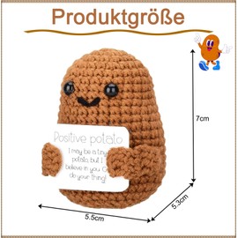 DealKits Positive Potato Pocket Hug Gift, Funny Plush Toys Knitting Wool Positive Potato Doll, Mini Potato Toy, Courage Lucky Charm for Girlfriends / Family / Women (Pack of 2)