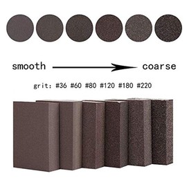 Lheng 80 Grit Wet Dry Sanding Sponge Buffing Diamond Polishing Pads Hand Sanding Tool 6pcs