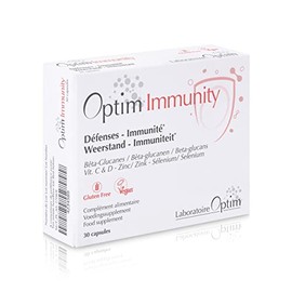 Optim Immunity - Natural Strengthening of the Immune System - Vitamin C, D3, Zinc, Selenium & Beta Glucans - 30 Capsules