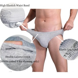 STARLY Mens Cotton Disposable Underwear Travel Panties handy Briefs for Fitness Grey (20pk,M)