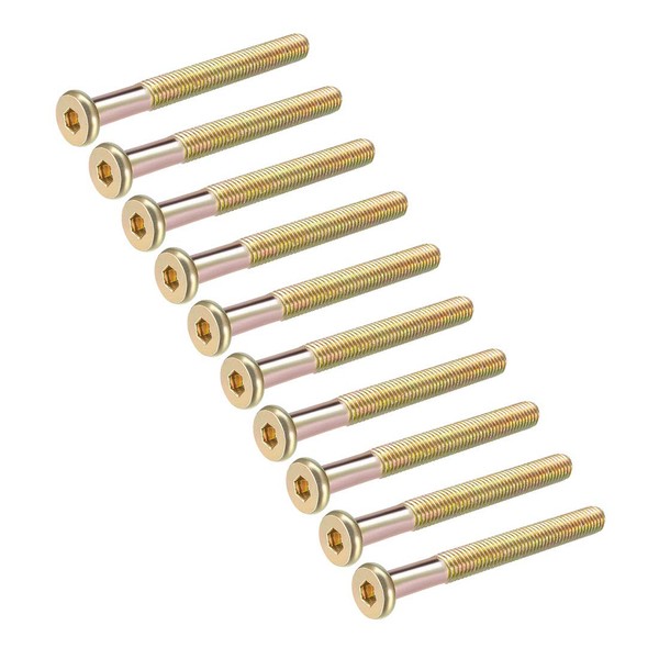 sourcing map M8x75mm Furniture Screw Hex Socket Machine Screws Zinc