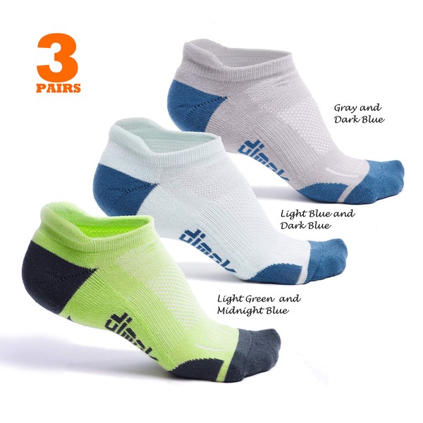 dimok Athletic Running Socks - No Show Wicking Blister Resistant Long Distance Sport Socks for Men and Women (Mixed4, Small)