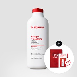 Dr.FORHAIR Folligen Thickening Shampoo 500ml + 7-Day Trial Kit - Hair Loss Prevention Volumizing Shampoo for Thinning Hair