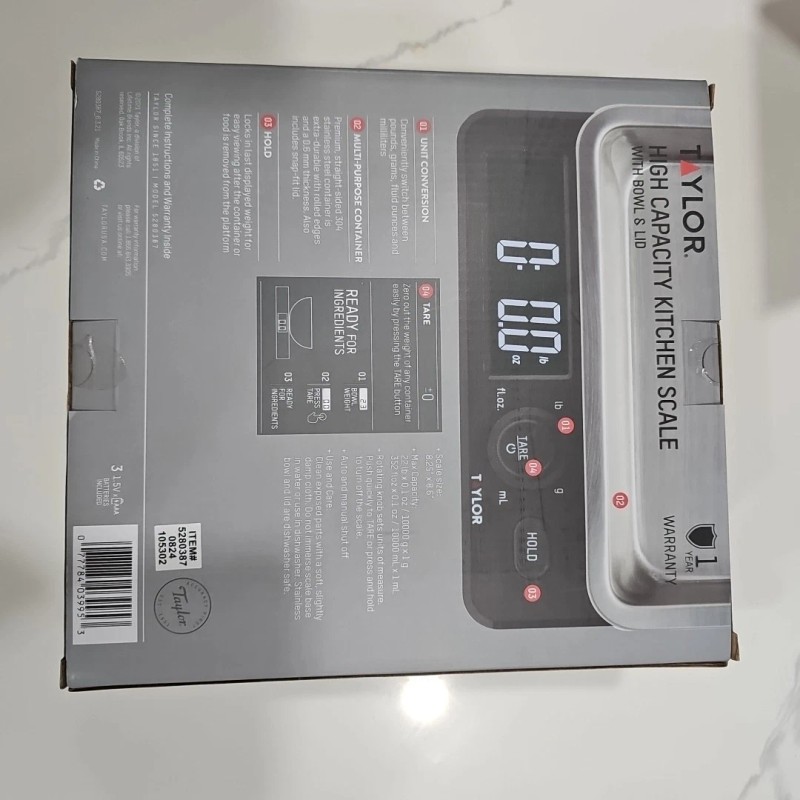 Taylor New Sealed Taylor High Capacity Kitchen Scale With Bowl