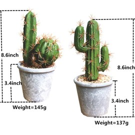 Fycooler Artificial Succulent Plants Faux Cactus-Decorative Faux Succulents Potted Fake Cactus Cacti with Rock and Sand,Artificial Faux Cactus For Bathroom/Home Décor DIY House Decorations(B SET)
