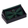 Dark Green Pre-tied Bow Tie Solid Bow Ties Adjustable Length
