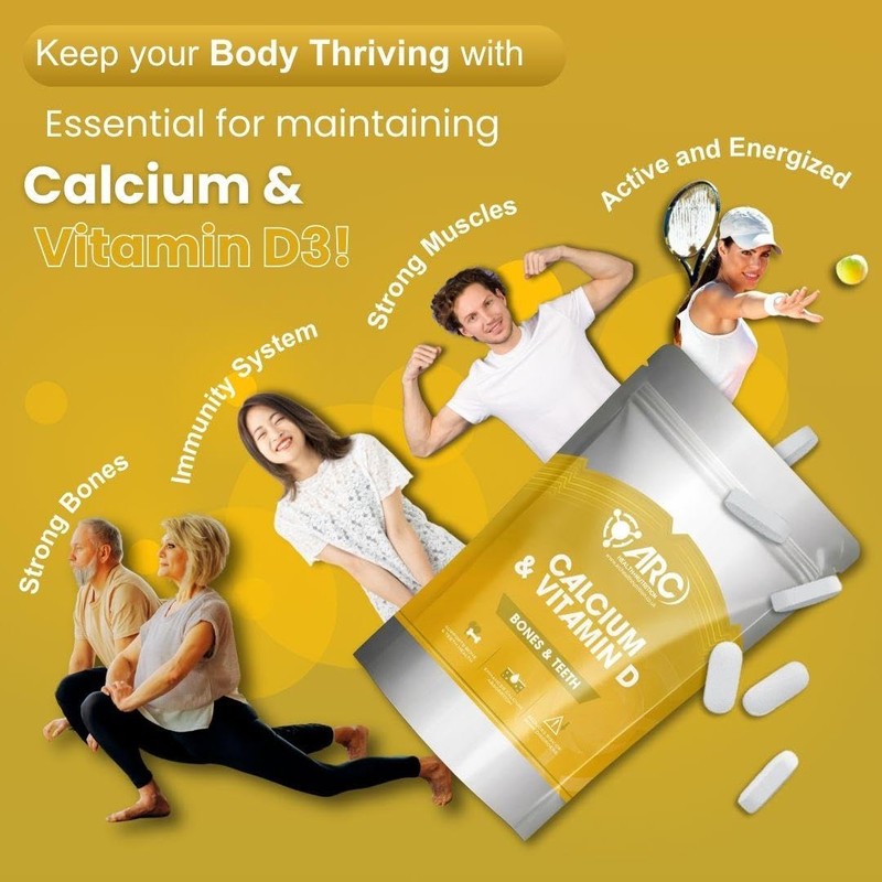 Calcium Tablets with Vitamin D3 | 180 Tablets | Bone