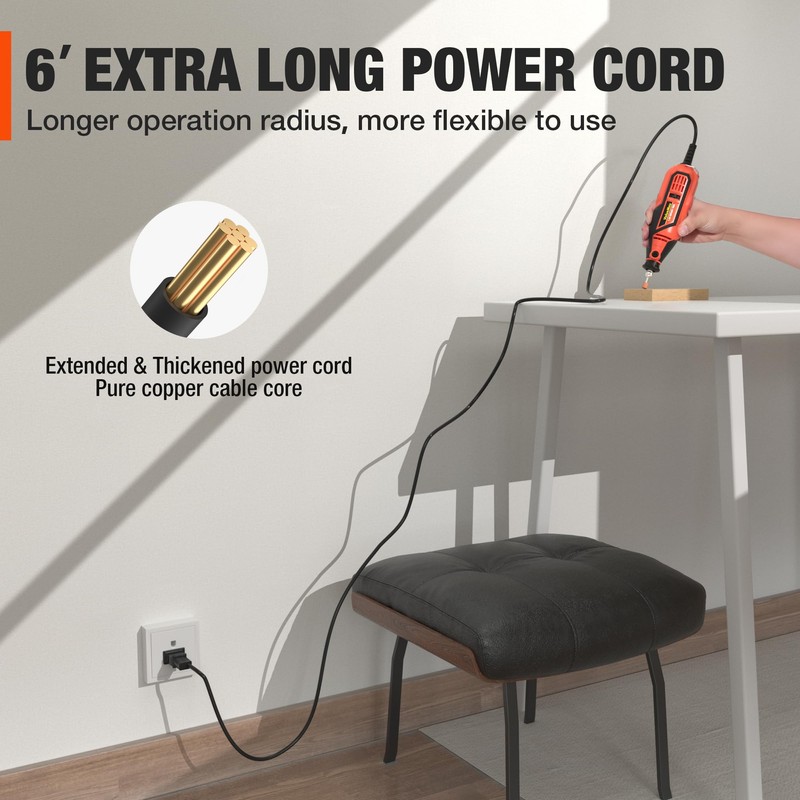 ValueMax Power Rotary Tool Kit, Keyless Chuck, Variable Speed Corded