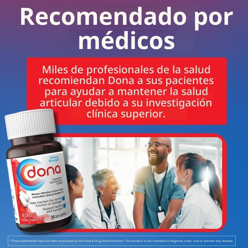 Dona Crystalline Glucosamine Sulfate, 750 Mg, 60 Count