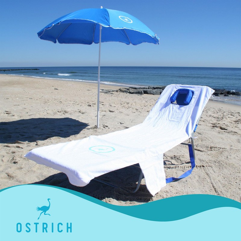 Ostrich Beach Lounge Chair, Folding & Reclining Outdoor Chaise Lounger,