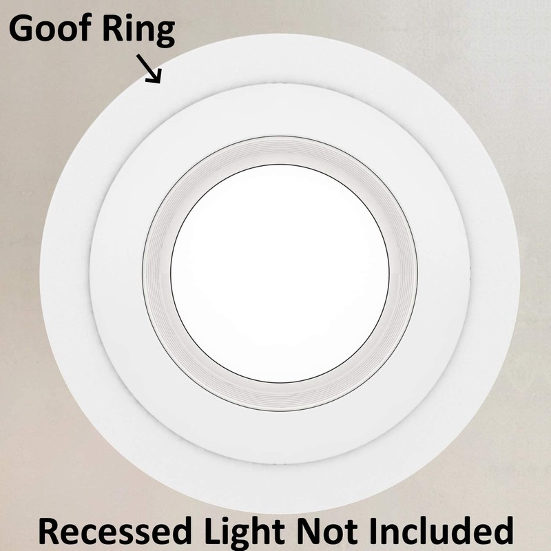 Gloss White Goof Trim Ring for Recessed Can Lighting Down