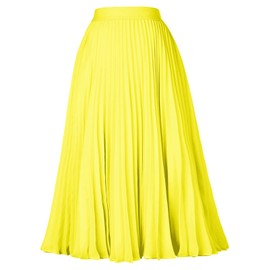 GRACE KARIN Women's Chiffon Skirts Swing Pleated Swing Skirt Lemon Tonic XXL
