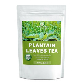 Dried Plantain Leaf Tea Bag - 40 Teabags, All-Natural Plantain Leaf Tea, Sun Dried & Raw, No Additives, No GMO