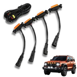 one+lifestyle Toyota Tacoma TRD Pro Grille LED Grille Marker 4 Row Set Amber Light Compatible (Amber Lens)