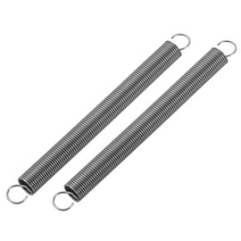 PATIKIL Extension Spring, 2pcs Wire Diameter 0.04", OD 0.4", Free Length 4.7" Spring Steel Dual Hook Tension Springs for Lawn Tractor Home Repairs DIY, Grey