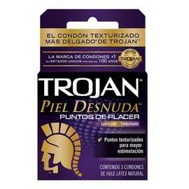 Trojan Condón Trojan Piel Desnuda Puntos de Placer 3 piezas