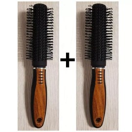 sp_무늬목 헤어롤빗 2개 헤어브러쉬 에어브러쉬 Stripe Pattern Hair Roll Comb 2 pieces Hair Brush Air Brush