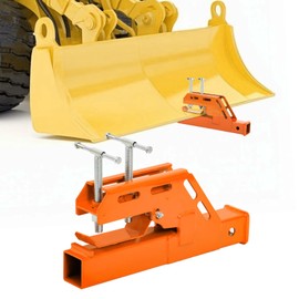 EBESTTECH Tractor Bucket Receiver Hitch 2 inch Clamp on Trailer Hitch for Tractor Non-Slip Bucket Hitch Ball for Lawn Tractor Kubota Deere Bobcat Orange Tractor Bucket Attachment