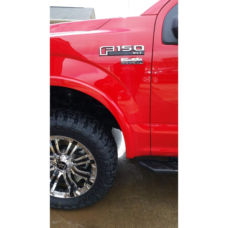 Coyote Engine V8 5.0L Howling Chrome Emblems - Pair