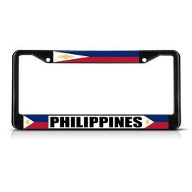 Fastasticdeals Philippines Filipinas Flag License Plate Frame Tag Holder Cover
