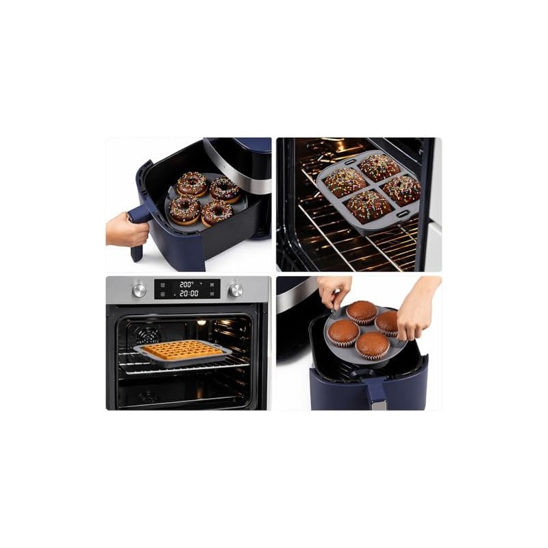 Kit de 4 Moldes de Silicona para Freidora de Aire
