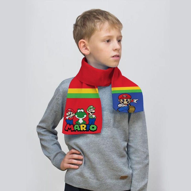 MAJEQZGY Mario Scarf Children's Scarf Winter Scarf Mario Autumn Winter