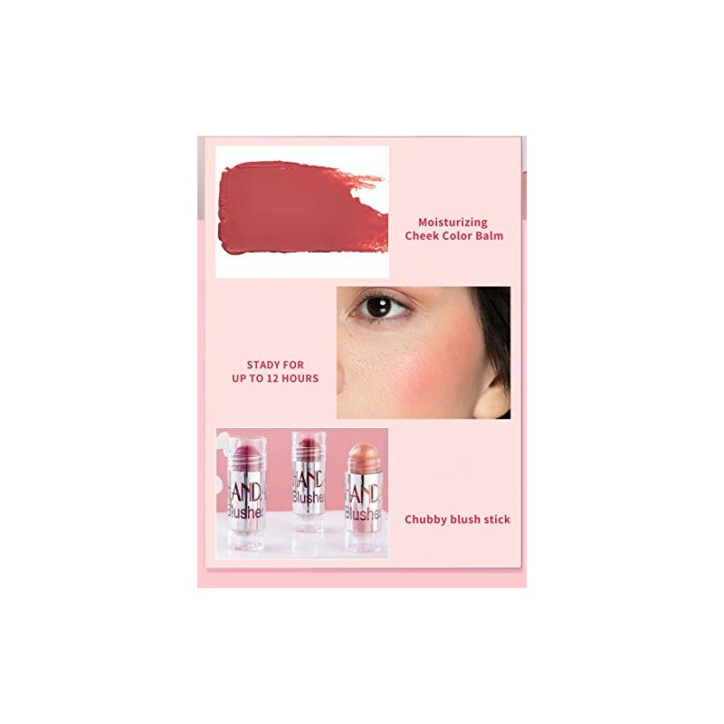 GL-Turelifes Blush Stick Blush Cream Moisturizing, Highlighter&Trimming Rouge Pen, Glow