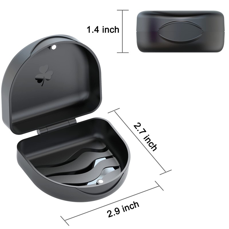 JJOVCE 2 PCS Retainer Cases, Solid Orthodontic Retainer Cases. (Black)