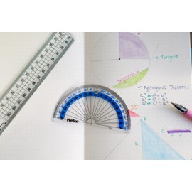 Helix 10cm 180 Degree Clear Protractor H01010
