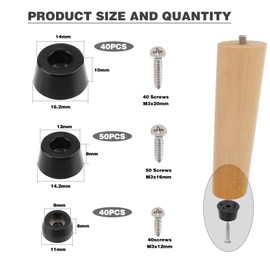 Wkmamo 130 Pcs Rubber Cutting Board Feet for Small Kitchen Appliances Furniture Feet Rubber Buffer Cutting Board Feet with Stainless Steel Screws