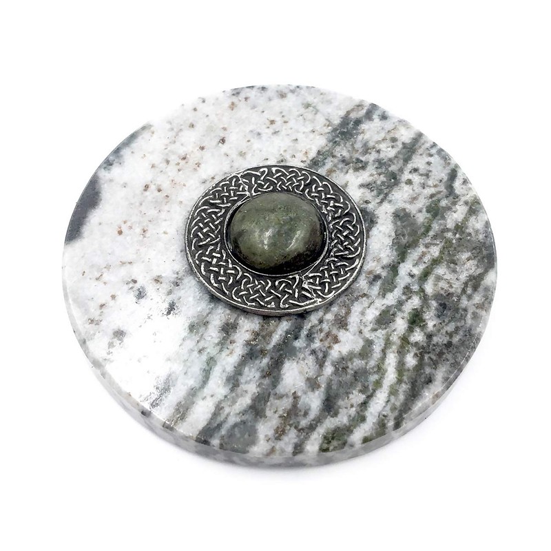 Irish Connemara Marble Paperweight with Marble Dome