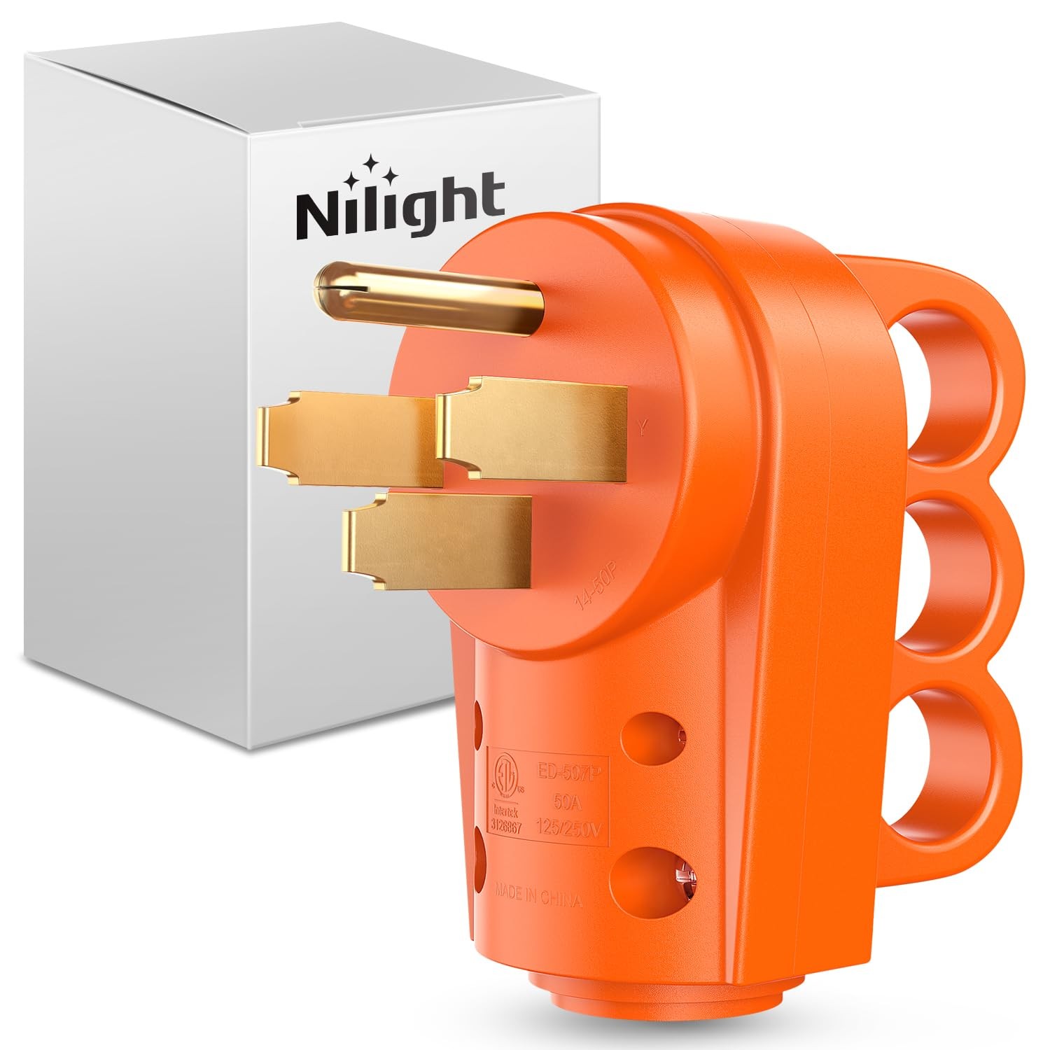 Nilight 50 Amp RV Replacement Plug 125/250 Volt Heavy Duty Male with ...