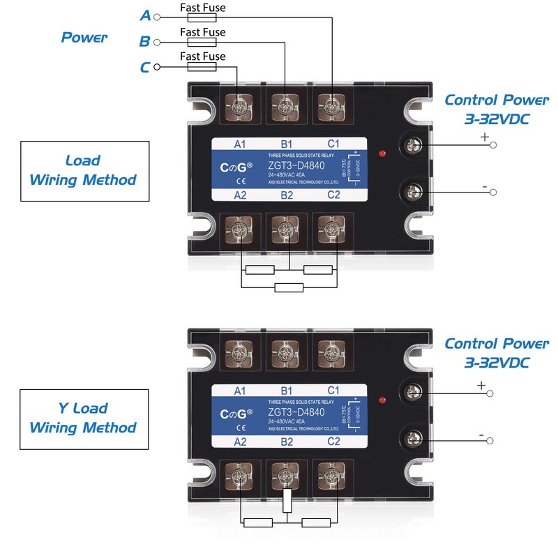 CGELE 3 Phase Solid State Relay SSR-40DA DC to AC