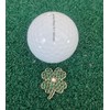 Lucky Four-Leaf Clover Crystal Golf Ball Marker with Magnetic Hat