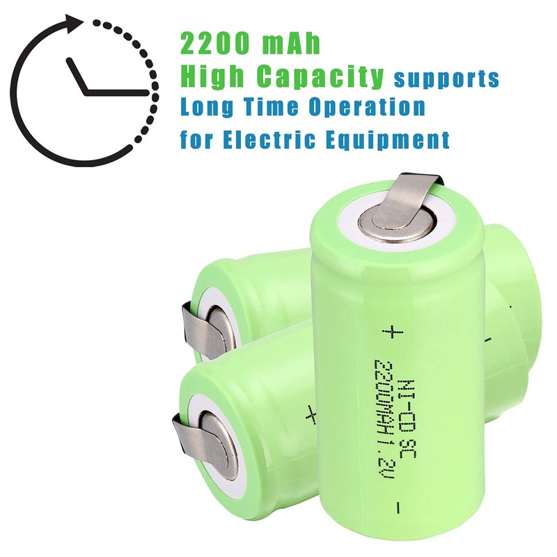 Odstore Ni-Cd Rechargeable Battery Sub C SC Batteries, 1.2V 2200