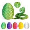 12" 3D Printed Snake in Egg, Articulated Snake Easter Eggs