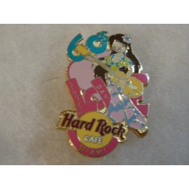 Hard Rock Cafe Pin Miami 60s Girl playing Guitar Valentines Day