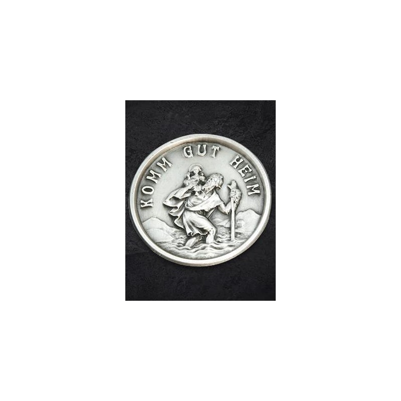 Christopherus, patron saint of travellers [inscription "Komm gut heim"] Diameter