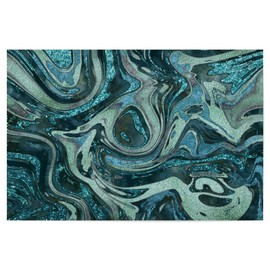artboxONE Poster 30 x 20 cm Marble Magic Marble Blue Teal - Image Marble Fancy Fashionable