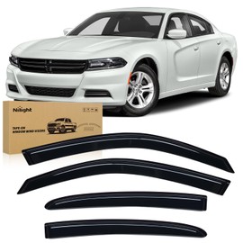 Nilight Window Rain Guards for Dodge Charger 2011-2023 2018 2019 2020 2021 2022 2023, Window Wind Deflectors Vent Visors, Tape on-4PCS