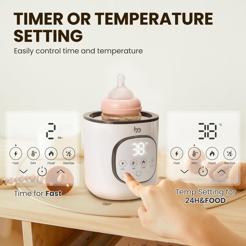 Baby Bottle Warmer, Warms Baby Feeds to Body Temperature in