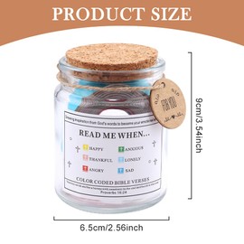 Bible Verses Jar, Read Me When 90 Scriptures Bible Verses Jar for Emotions and Feelings, Color Coded Daily Motivational Scripture Bible Accessories, Prayer Blessing Jar, Hope Jar