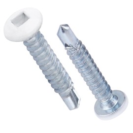 8x1 pan Head Metal rv Screws - Polar White self Drilling Screws Trailer Deck Screws - Square Drive Self Tap Drill Screws (150 Pack)