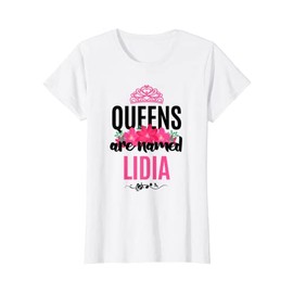 Queens Are Named Lidia Gift Pink Flower Custom Name B-Day T-Shirt
